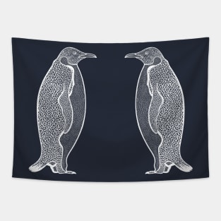 Emperor Penguins in Love - cool and cute Arctic animal design Tapestry