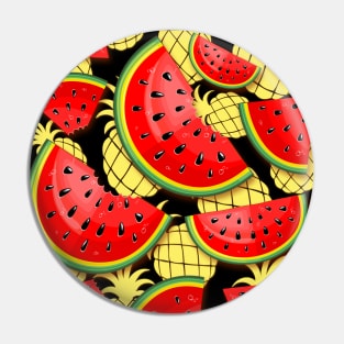 Watermelon and Pineapple Juicy Pattern Pin