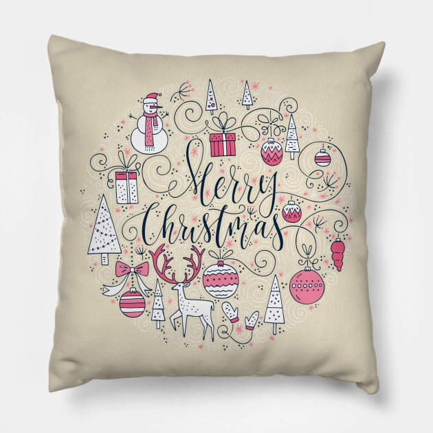 merry christmas Pillow by Favete