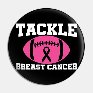 Tackle Breast Cancer Football Sport Awareness Support Pink Ribbon Pin