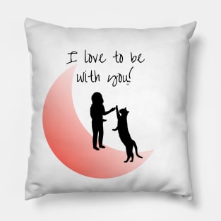 KITTY CAT, I LOVE TO BE WITH YOU. Moon Kitten Pillow
