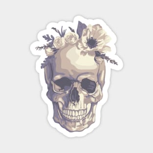 Skull With Flower Crown Magnet