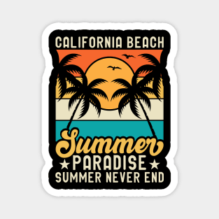 California Beach Summer Paradise Summer Never End T Shirt For Women Magnet