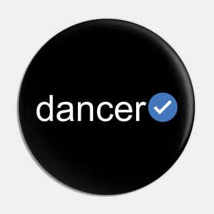 Verified Dancer (White Text) Pin