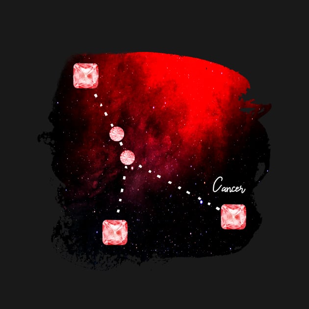 Cancer Constellation in Ruby - Star Signs and Birth Stones by annaleebeer