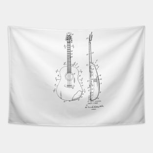 Guitar Vintage Patent Hand Drawing Tapestry