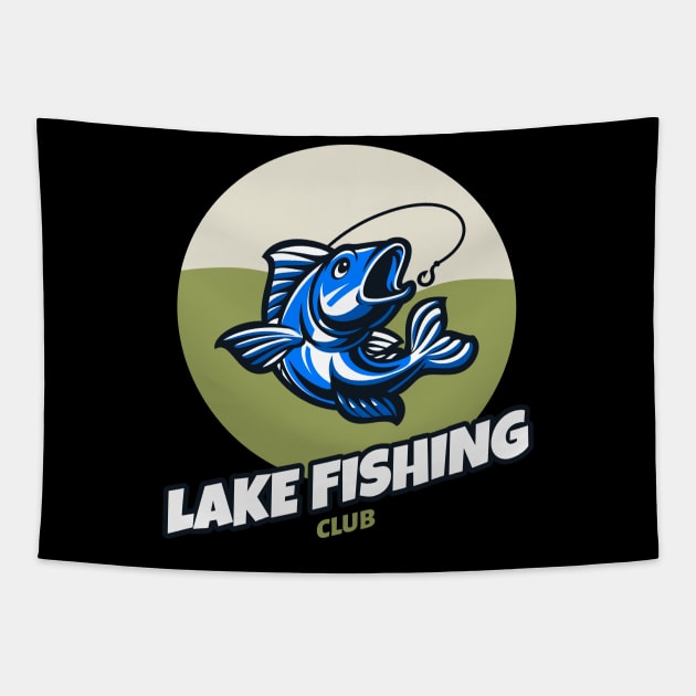 Lake Fishing Fisherman Tapestry by Tip Top Tee's