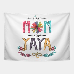 First Mom Now Yaya Wildflowers Happy Mothers Day Tapestry