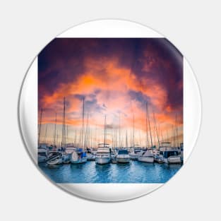 Australian Sailing - The Boat Harbour at Sunset Pin