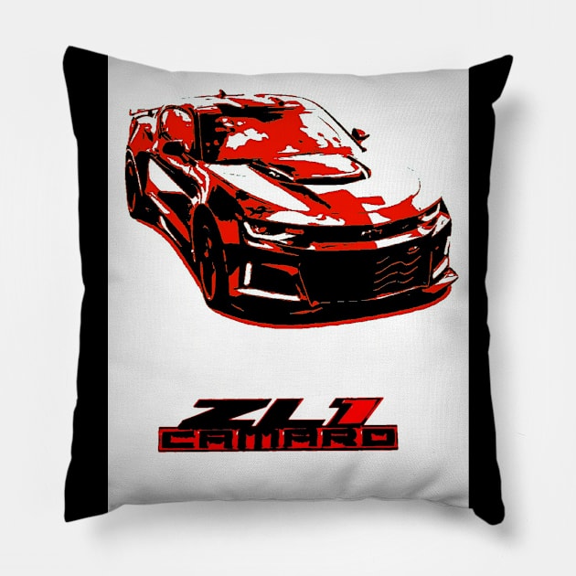 Chevy Camaro (pop art) Pillow by d1a2n3i4l5