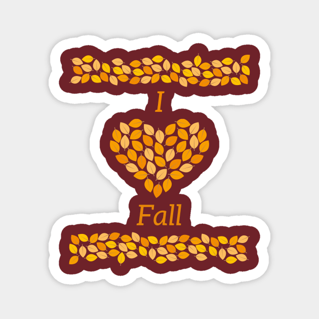 I love Fall Magnet by Ken Adams Store