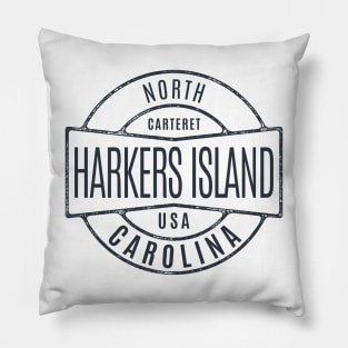 Harkers Island, NC Summertime Vacationing Vintage Badge Pillow