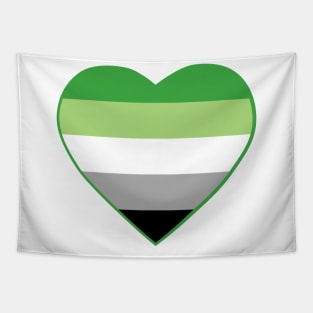 Pride Flag Heart Aromantic Tapestry