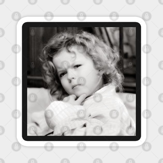 Shirley Temple Deep in Thought Magnet by RetroSalt