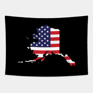 Alaska State Shaped Flag Background Tapestry