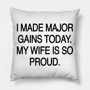 I made major gains today Pillow