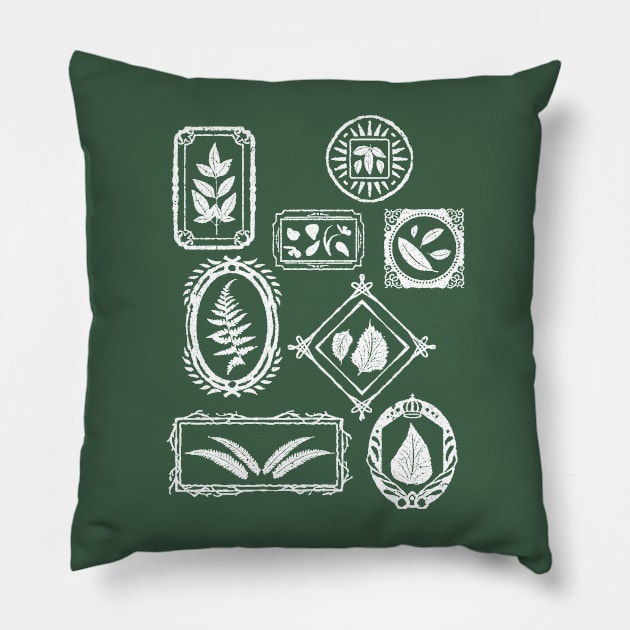 Cottagecore Plants in Frames Pillow by Hello Emu Design