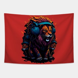 Lion Family Groove Tapestry