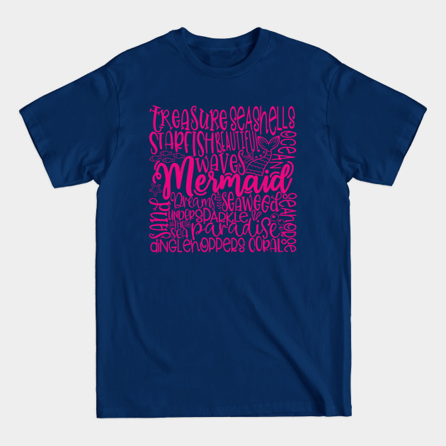 Discover Mermaid Word Cloud Pink - Mermaid Word Cloud - T-Shirt