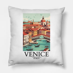 A Vintage Travel Art of Venice - Italy Pillow