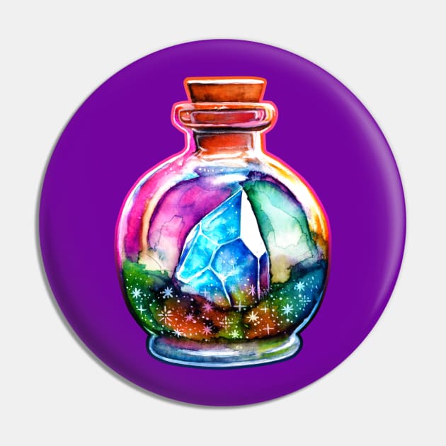 Magic Crystal Potion Bottle Pin by Leaky Pen Productions