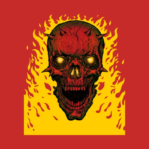 Flaming skull by ChrisNygaard