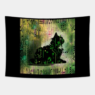 Cute Cyber Kitty Tapestry