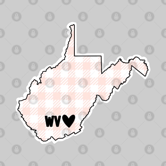 USA States: West Virginia (pink plaid) by LetsOverThinkIt