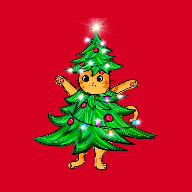 Cat Christmas Tree by Teewyld