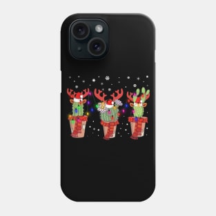 Cactus Christmas Lights Decoration Santa Hat Cactus Lovers Phone Case