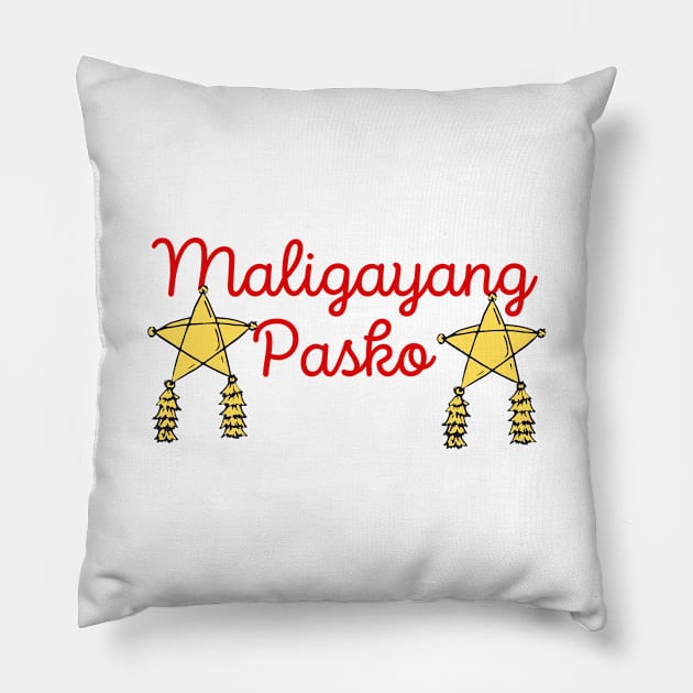 maligayang pasko parol Pillow by CatheBelan