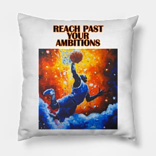 Basketball Player Dunking Digital Oil Painting Motivating Message Pillow