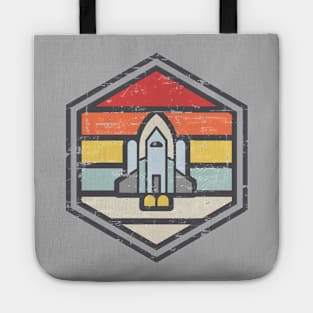 Retro Badge Space Shuttle Light Tote