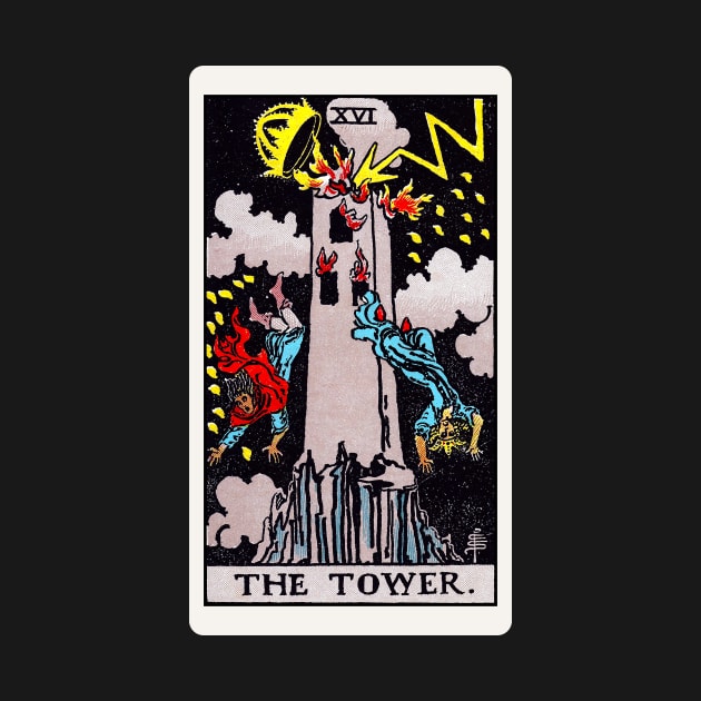 Card #16 - The Tower - Rider Waite Smith Tarot by RetroFitted