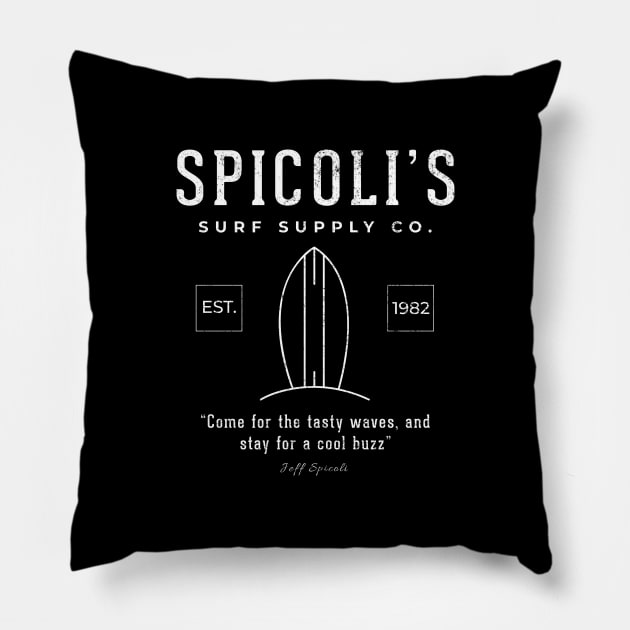 Spicol's Surf Supply Co. - modern vintage logo Pillow by BodinStreet