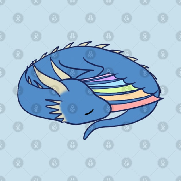 Sleeping rainbow dragon by ballooonfish