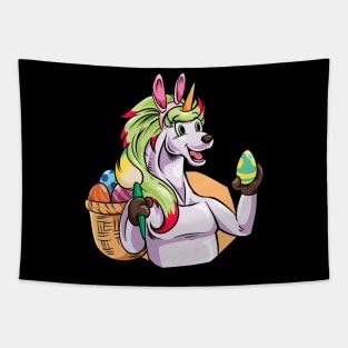 Easter - colorful unicorn painting Easter eggs Tapestry