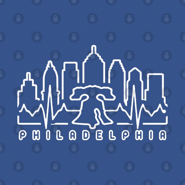 Philadelphia Skyline EKG PHILADELPHIA fan art Philly fan favorite by TeeCreations