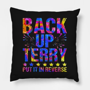 Retro back up terry put it in reverse 4th of july fireworks funny Pillow