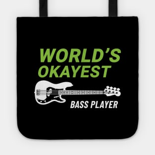 World's Okayest Bass Player P-Style Bass Guitar Dark Theme Tote