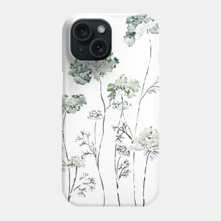 abstract queen ann's lace green Phone Case
