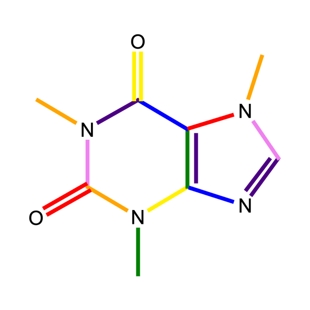 Caffeine Rainbow Molecule Chemistry by ChemECool