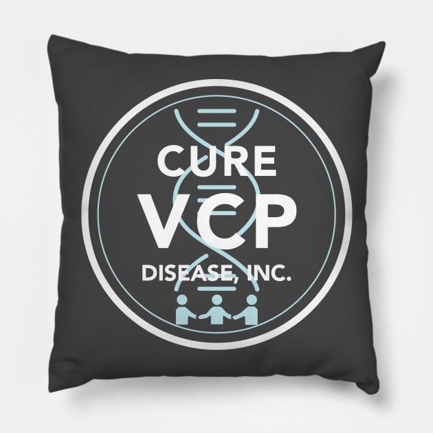 Cure VCP Disease Circle Logo - White Pillow by Cure VCP Disease