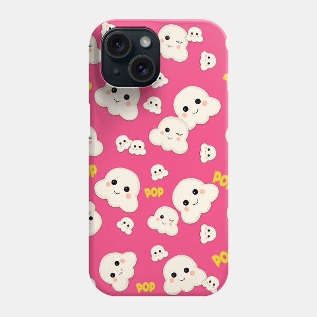 Cute Kawaii Popcorn Pattern Phone Case by valentinahramov