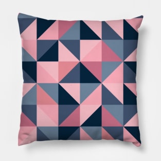 Pink and Blue Shades Geometric Pattern Pillow