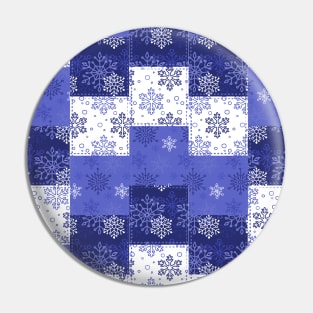 Christmas snow. Patchwork Blue Pin