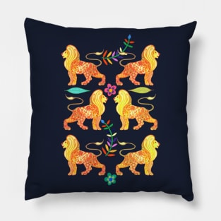 Paper Print Lions Pillow