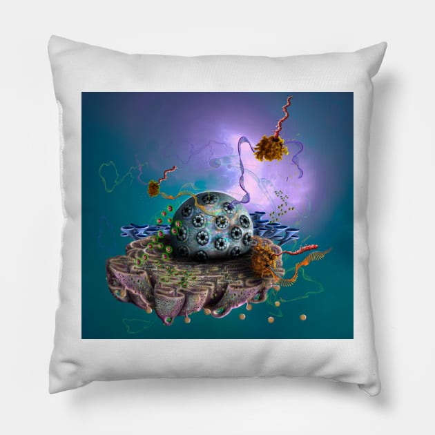 Protein synthesis, illustration, (C055/4122) Pillow by SciencePhoto