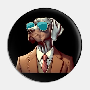 Funny Weimaraner with Sunglasses Pin