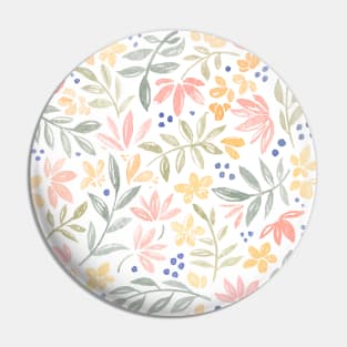 Colourful Floral Pattern Watercolour Pin